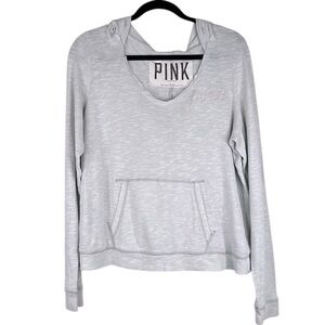 PINK Victoria's Secret Gray Cotton Lightweight Casual Long Sleeve Hoodie Size M